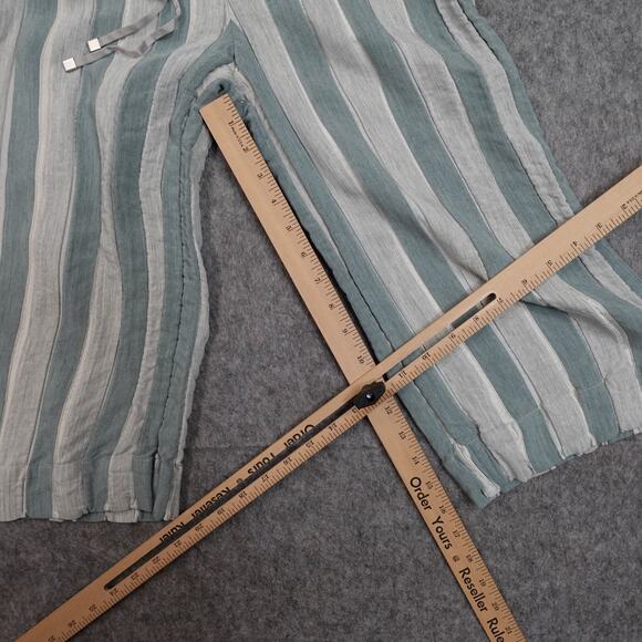 Lafayette 148 Pants Womens Medium Striped Cropped Beachy Flowy Pull On - Picture 4 of 8